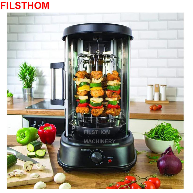 Kebab Shawarma Machine - Electric Rotating Smokeless Grill Chicken Rotisserie
