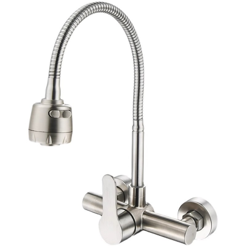 Commercial Kitchen Faucet - Wall Mount Kitchen Sink Faucet 304