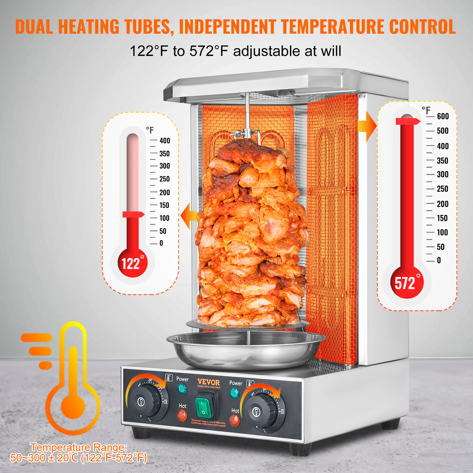 Kebab Shawarma Machine - Shawarma Grill Machine 13lbs Chicken Shawarma