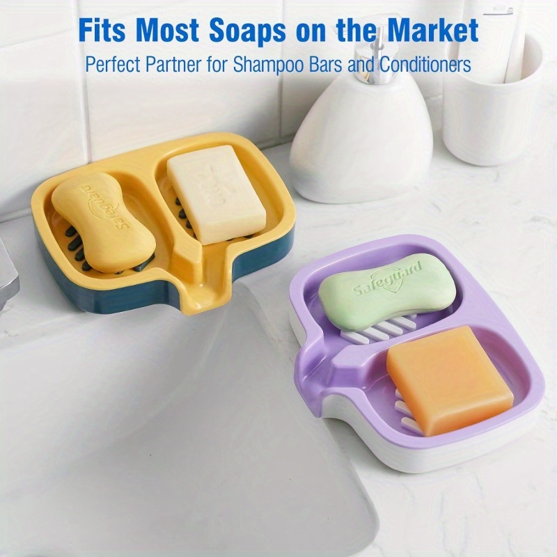 Commercial Kitchen Utensil Organizer - Double-Layer Soap Dish with Drainage Spout