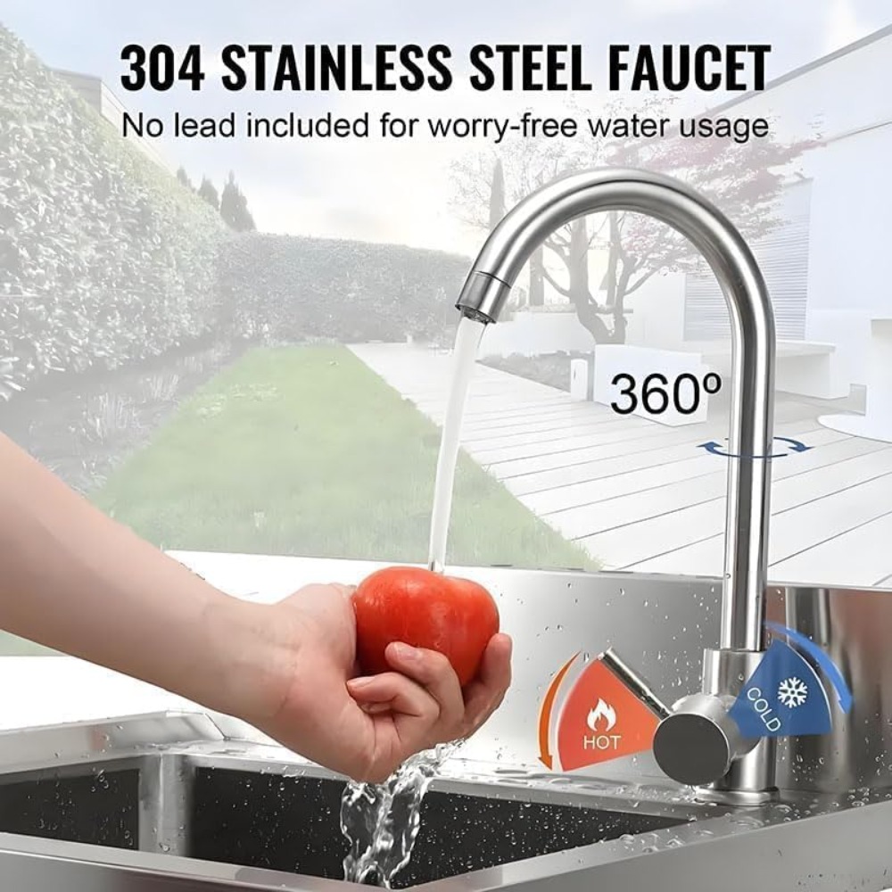 Stainless Steel Utility Sink w - Commercial Kitchen Faucet avaliação e preço