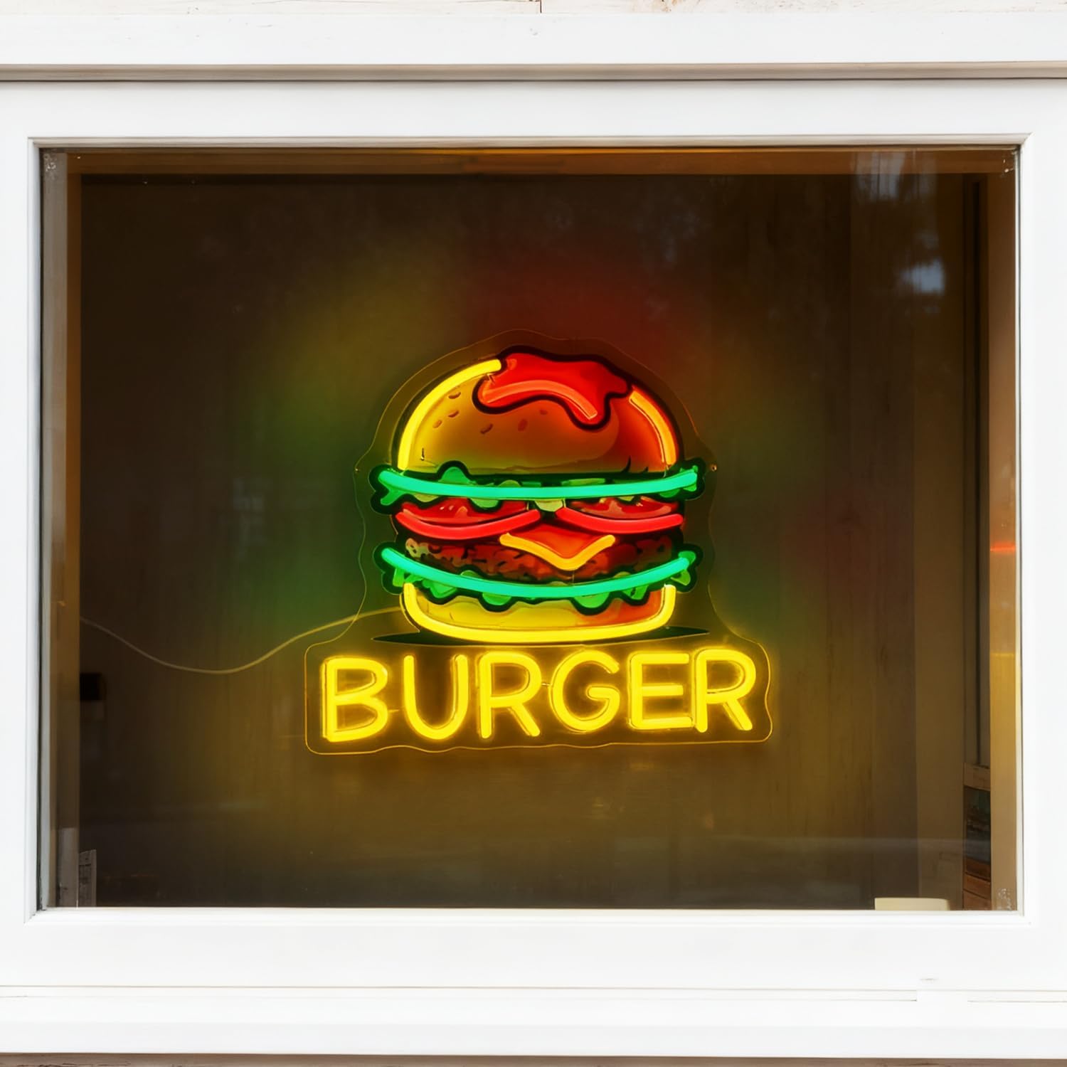 Burger Neon Sign, LED Hamburge - Commercial Kitchen Walls avaliação e preço