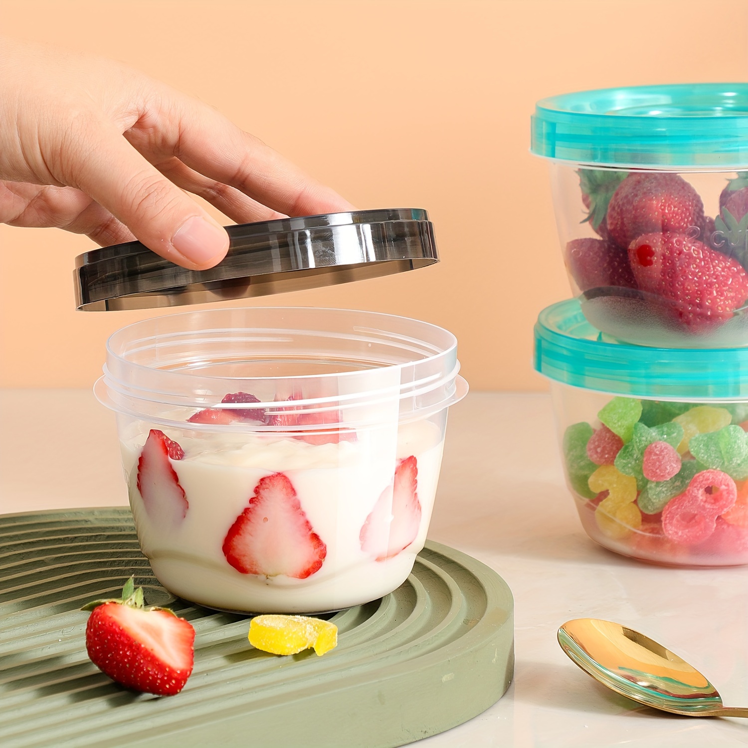 2 Transparent Sealed Food Stor - Commercial Kitchen Utensil Organizer avaliação e preço