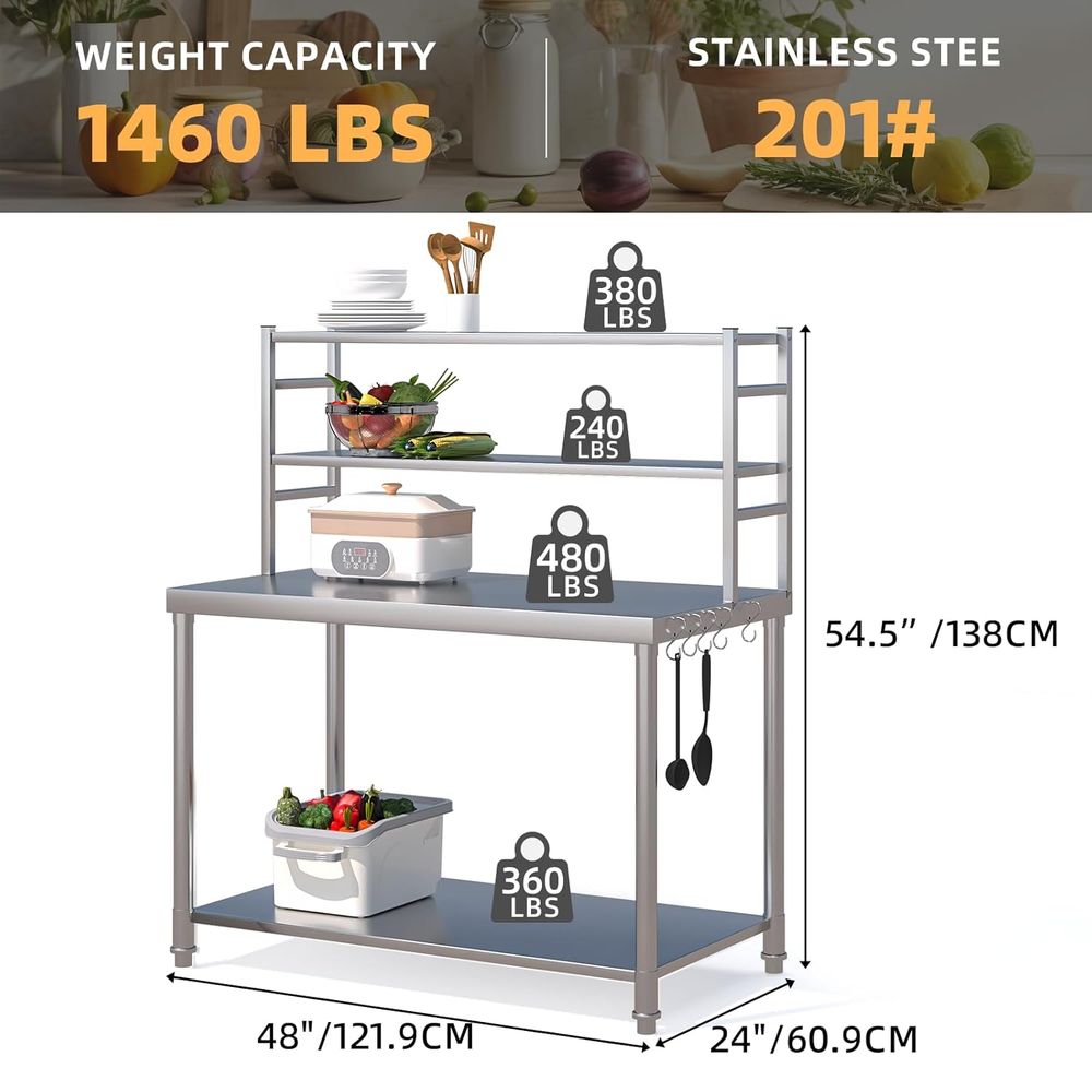 48x24 Stainless Steel Prep Tab - Commercial Kitchen In Home avaliação e preço