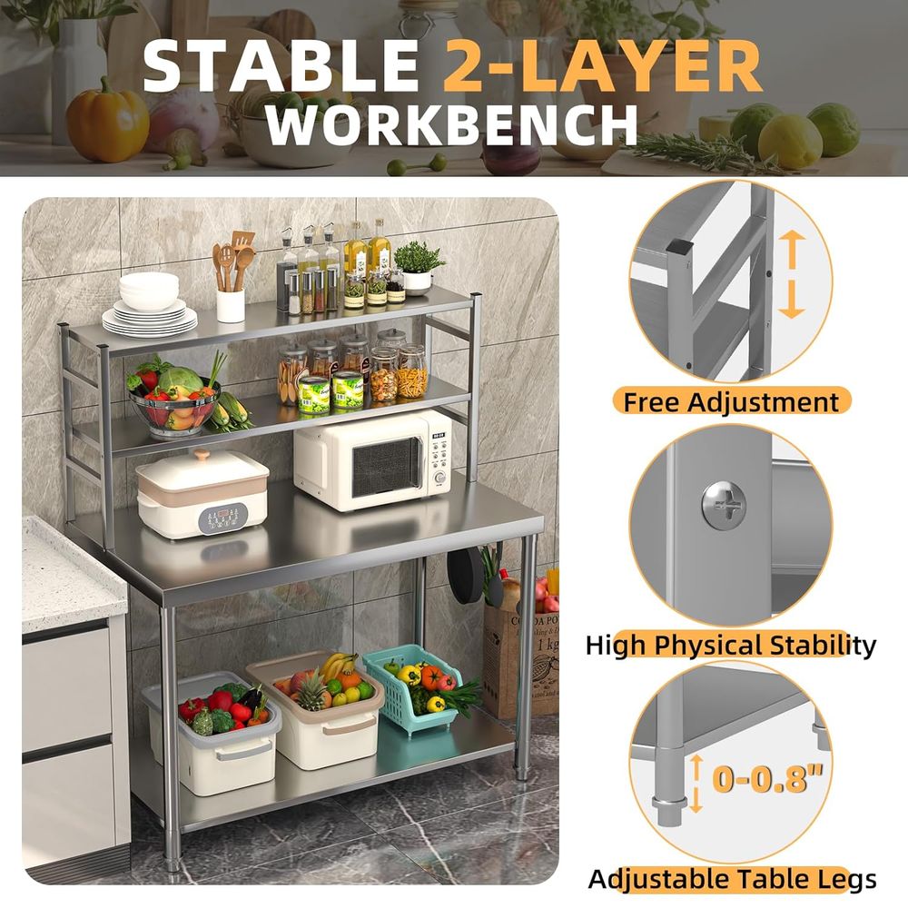 48x24 Stainless Steel Prep Tab - Commercial Kitchen In Home avaliação e preço