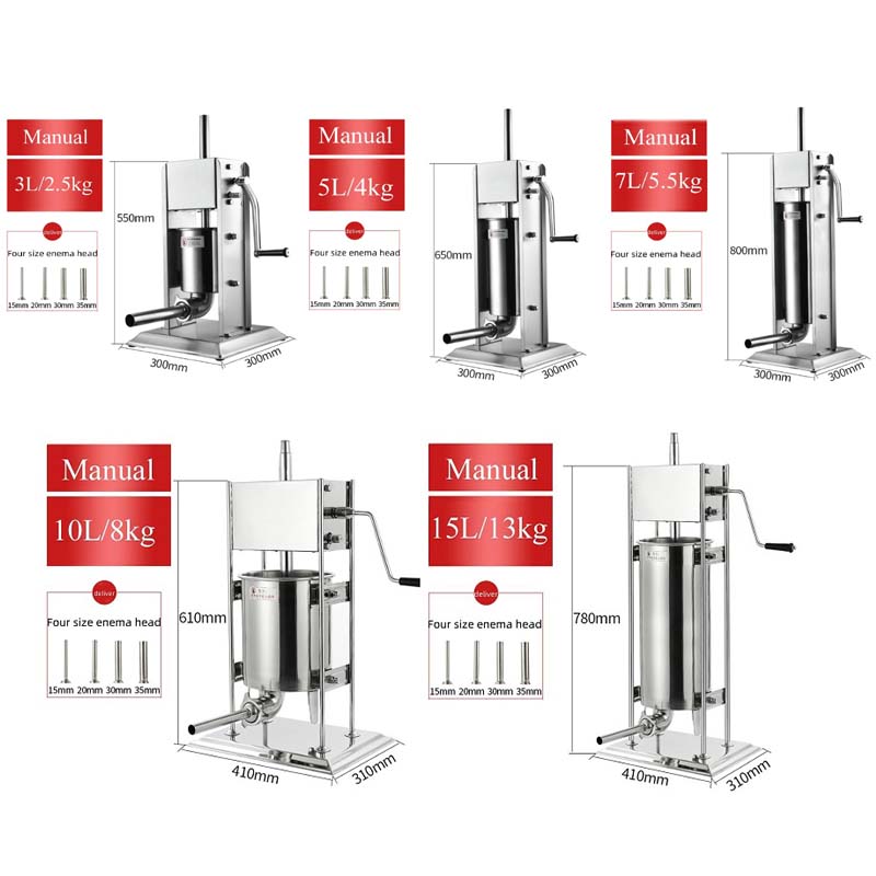 Manual Sausage Stuffer Filler  - Commercial Kitchen Appliance avaliação e preço