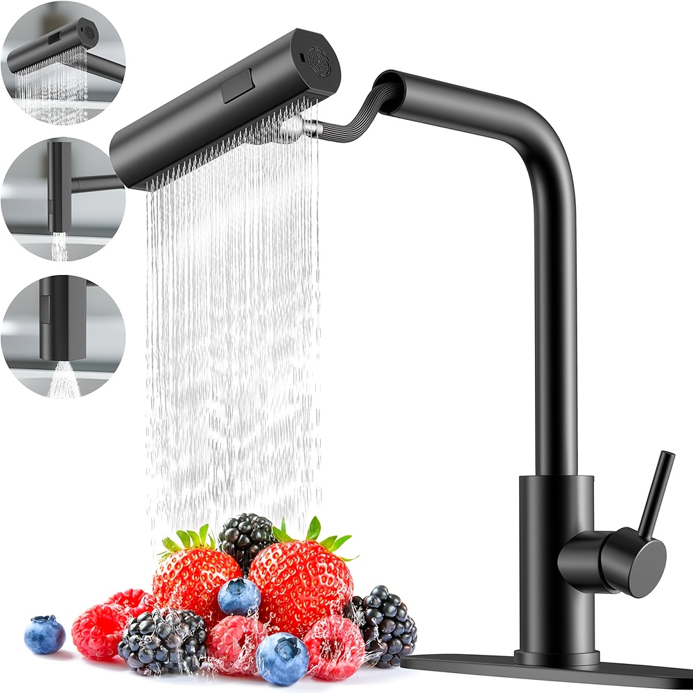 1 PC Black Kitchen Faucet With - Commercial Kitchen Faucet avaliação e preço