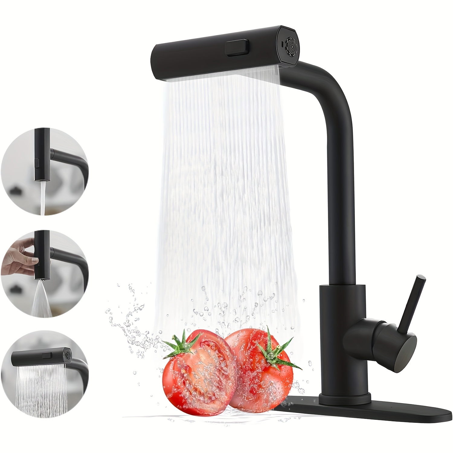 1 PC Black Kitchen Faucet With - Commercial Kitchen Faucet avaliação e preço