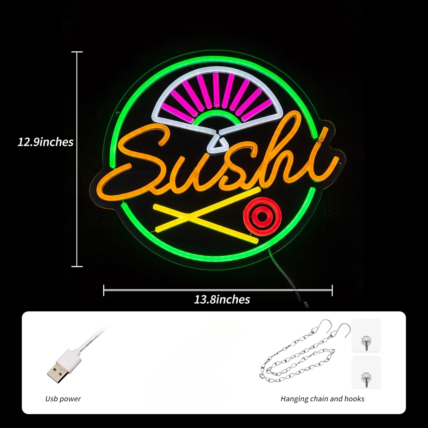 Sushi Neon Sign for Wall Decor - Commercial Kitchen Walls avaliação e preço