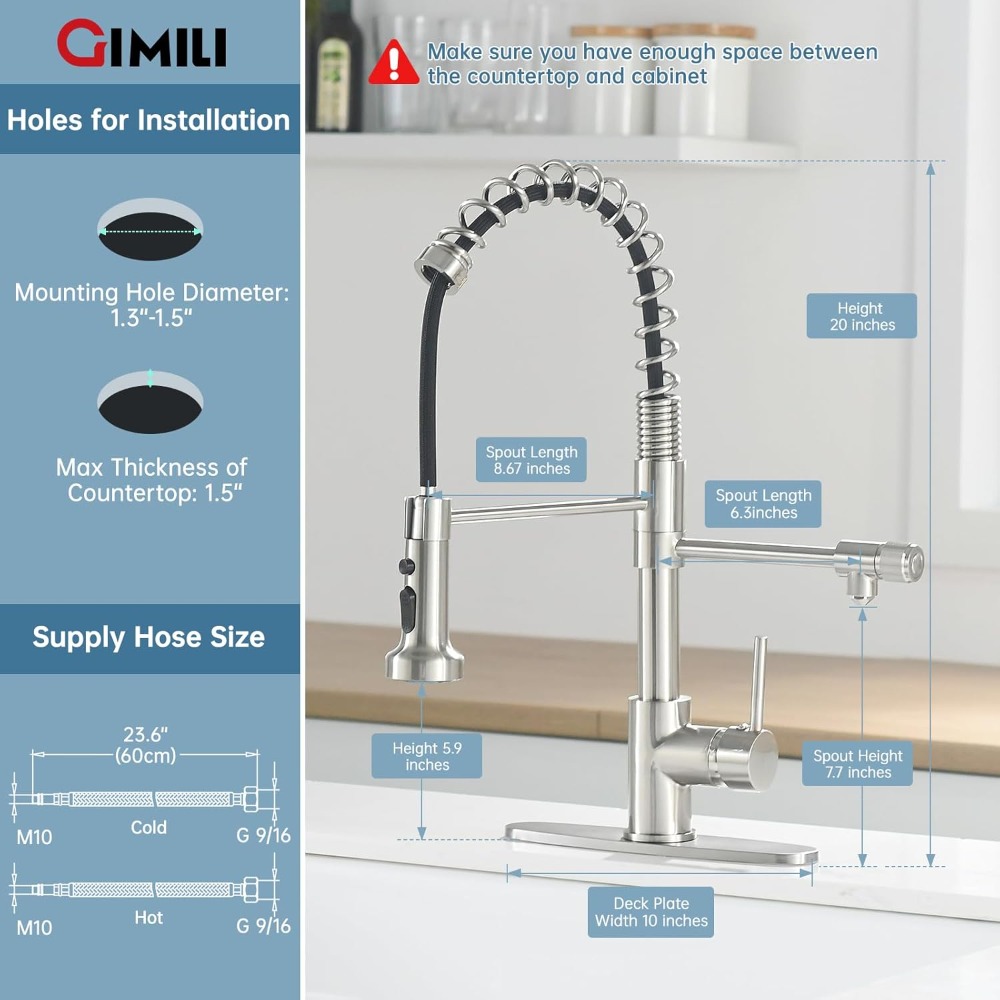3-in-1 Pull-Down Kitchen Fauce - Commercial Kitchen Faucet avaliação e preço