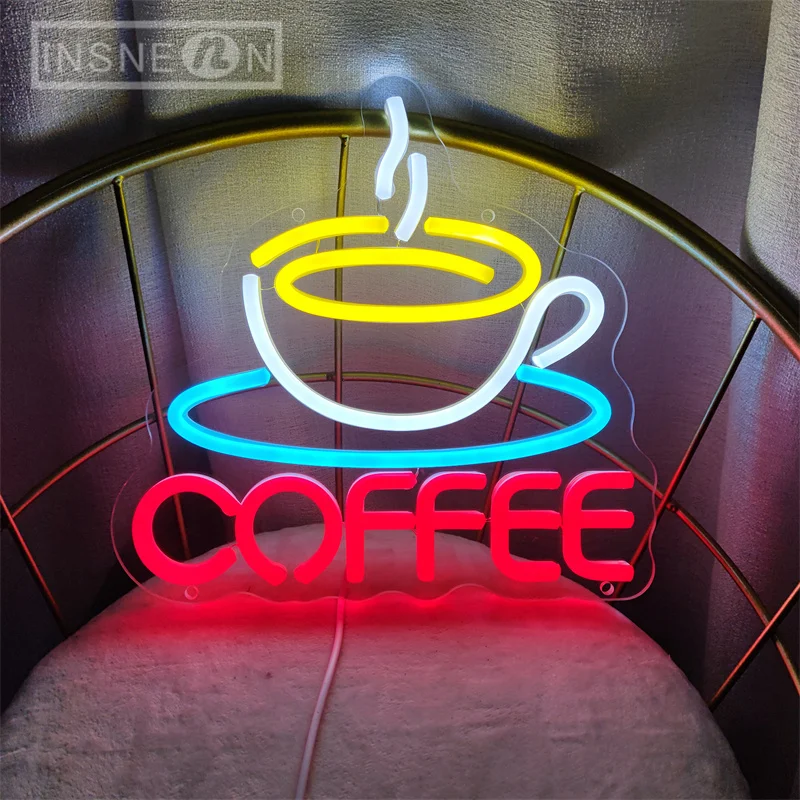 Coffee Cup Designed Neon Sign  - Commercial Kitchen Walls avaliação e preço