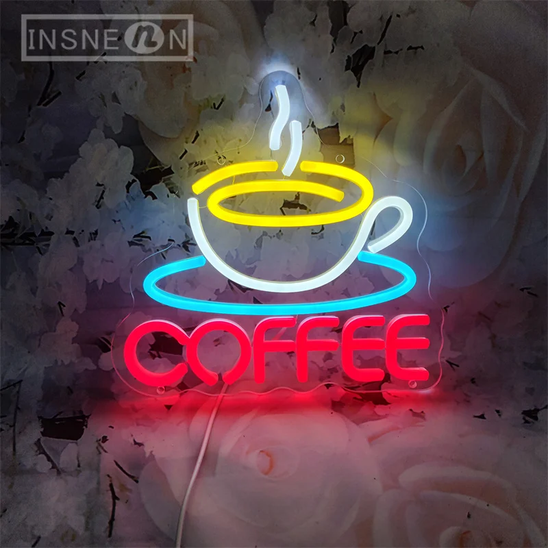 Coffee Cup Designed Neon Sign  - Commercial Kitchen Walls avaliação e preço
