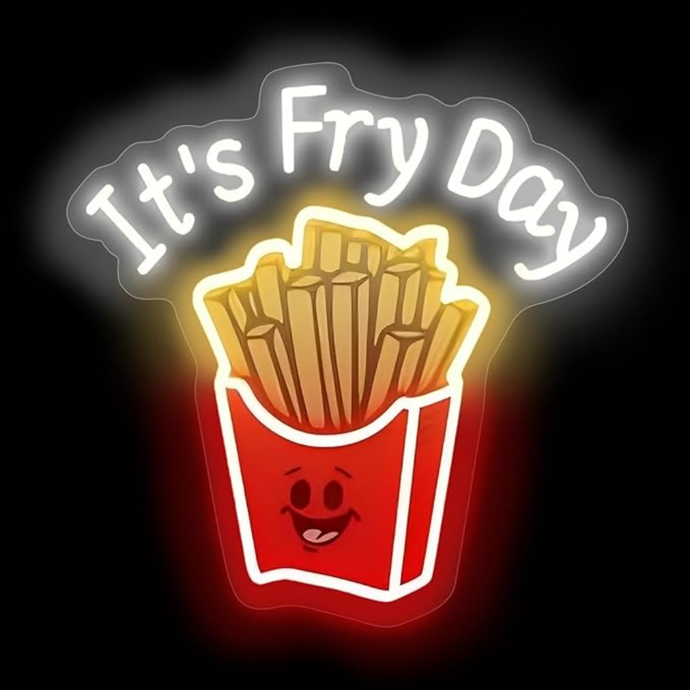 French Fries Neon Light,It's F - Commercial Kitchen Walls avaliação e preço
