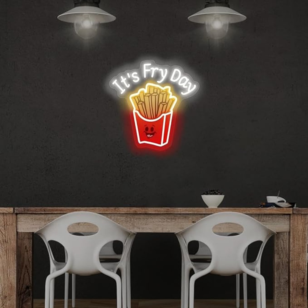 French Fries Neon Light,It's F - Commercial Kitchen Walls avaliação e preço