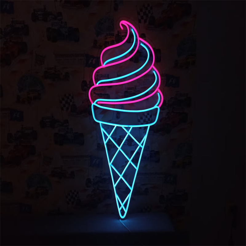 Ice Cream LED Neon Light | Wal - Commercial Kitchen Walls avaliação e preço