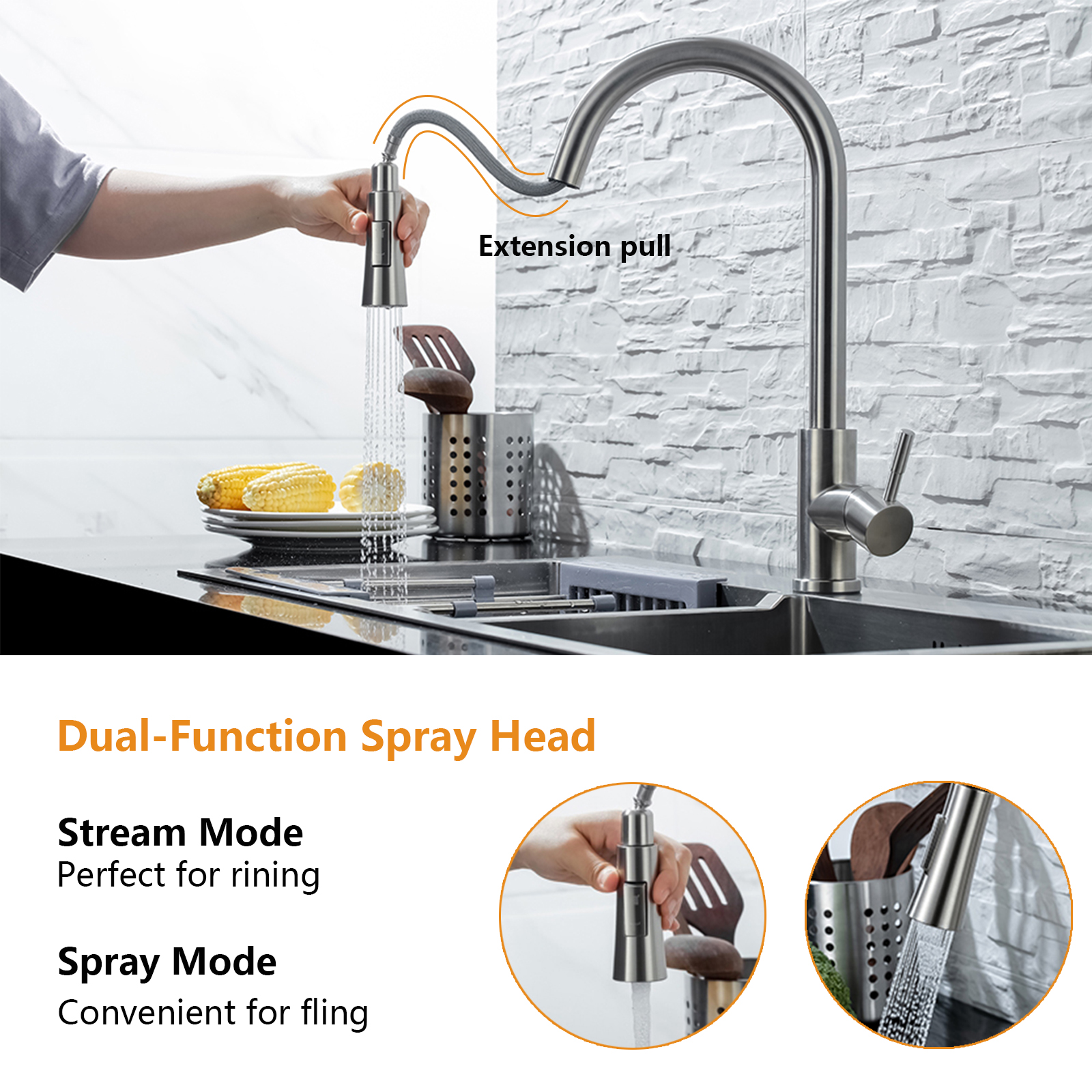 DQOK Kitchen Faucet Pull Out   - Commercial Kitchen Faucet avaliação e preço