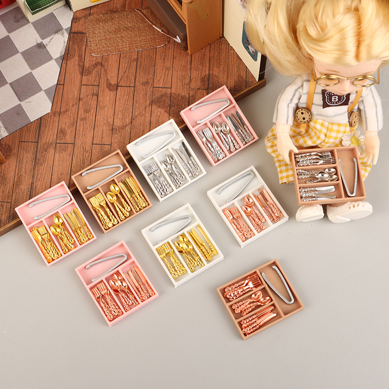1Set 1:12 Dollhouse Mini Knife - Commercial Kitchen Utensil Organizer avaliação e preço