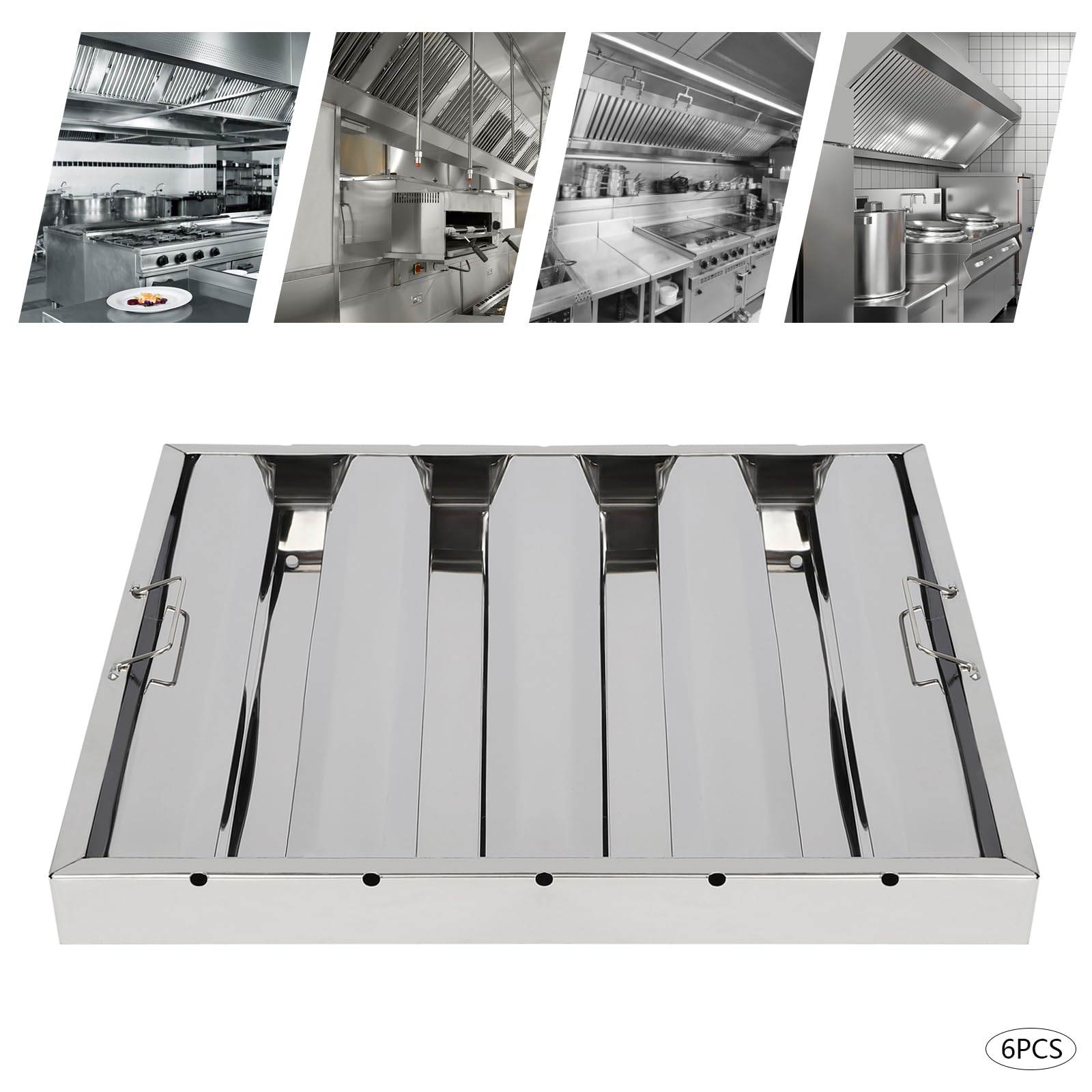 6 Pack Hood Filters, Stainless - Commercial Exhaust Hood avaliação e preço