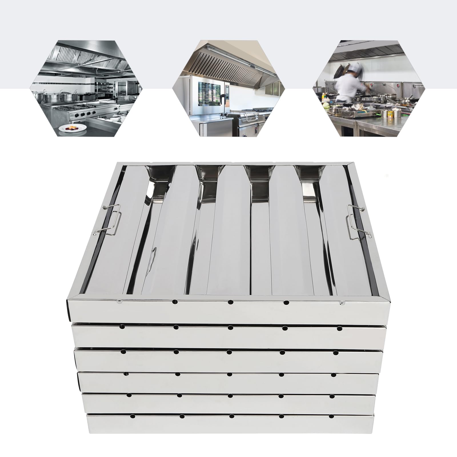 6 Pack Hood Filters, Stainless - Commercial Exhaust Hood avaliação e preço