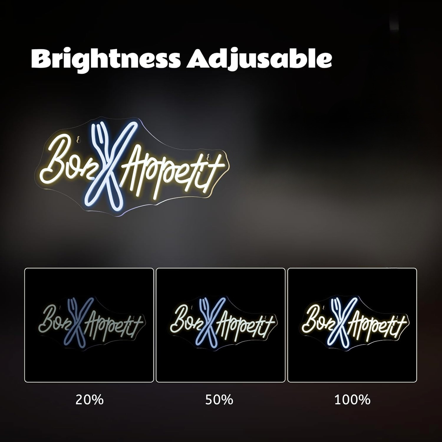 Bon Appétit Neon Sign Good App - Commercial Kitchen Walls avaliação e preço